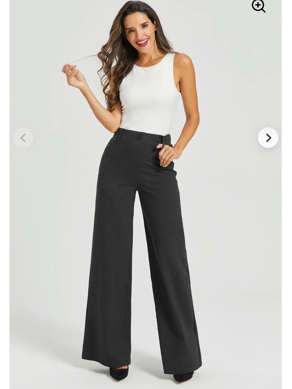 Two-Pocket DPYP™ Dress Pant Yoga Pant | Wide (Charcoal) size  medium pull on
